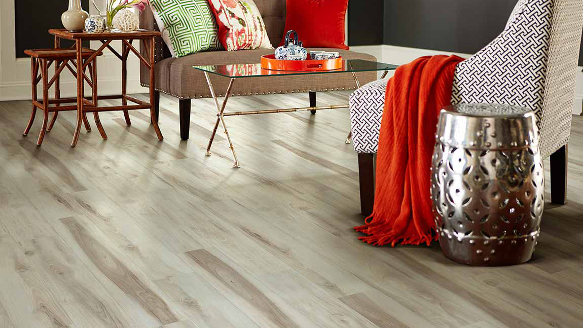 Luxury Vinyl flooring with vibrant colors within the décor  